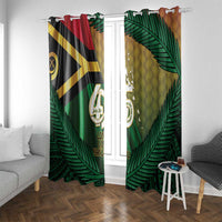 Long Live Vanuatu Independence Day Window Curtain 46th Anniversary Woven Pattern LT14 - Polynesian Pride