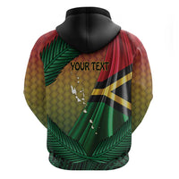 Personalised Long Live Vanuatu Independence Day Zip Hoodie 46th Anniversary Woven Pattern LT14 - Polynesian Pride