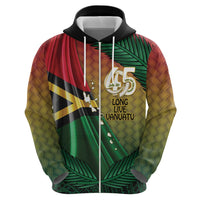 Personalised Long Live Vanuatu Independence Day Zip Hoodie 46th Anniversary Woven Pattern LT14 Pullover Hoodie Reggae - Polynesian Pride