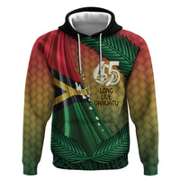 Personalised Long Live Vanuatu Independence Day Zip Hoodie 46th Anniversary Woven Pattern LT14 - Polynesian Pride
