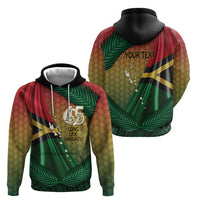 Personalised Long Live Vanuatu Independence Day Zip Hoodie 46th Anniversary Woven Pattern LT14 - Polynesian Pride