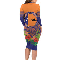PNG New Ireland Province Family Matching Long Sleeve Bodycon Dress and Hawaiian Shirt Niu Ailan Necklace Polynesian Tattoo - Polynesian Pride