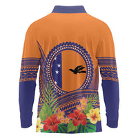 PNG New Ireland Province Long Sleeve Polo Shirt Niu Ailan Necklace Polynesian Tattoo - Polynesian Pride
