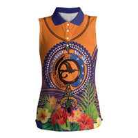 PNG New Ireland Province Women Sleeveless Polo Shirt Niu Ailan Necklace Polynesian Tattoo - Polynesian Pride