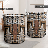 Wahaika New Zealand Laundry Basket Maori Weapon Kowhaiwhai Fern Poutama Motifs