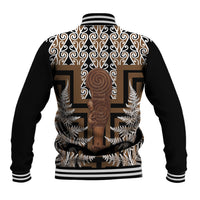 Wahaika New Zealand Baseball Jacket Maori Weapon Kowhaiwhai Fern Poutama Motifs