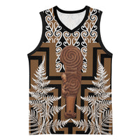 Wahaika New Zealand Basketball Jersey Maori Weapon Kowhaiwhai Fern Poutama Motifs