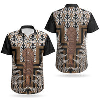 Wahaika New Zealand Couples Matching Puletasi and Hawaiian Shirt Maori Weapon Kowhaiwhai Fern Poutama Motifs LT14 - Polynesian Pride