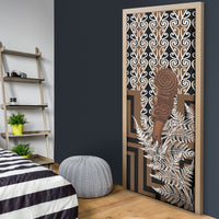 Wahaika New Zealand Door Cover Maori Weapon Kowhaiwhai Fern Poutama Motifs