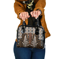 Wahaika New Zealand Shoulder Handbag Maori Weapon Kowhaiwhai Fern Poutama Motifs