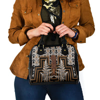 Wahaika New Zealand Shoulder Handbag Maori Weapon Kowhaiwhai Fern Poutama Motifs
