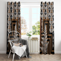 Wahaika New Zealand Window Curtain Maori Weapon Kowhaiwhai Fern Poutama Motifs