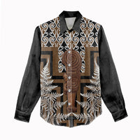 Wahaika New Zealand Women Casual Shirt Maori Weapon Kowhaiwhai Fern Poutama Motifs