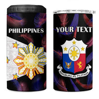 Custom Philippines Football 4 in 1 Can Cooler Tumbler World Cup Go Filipinas Feather Black Version