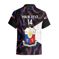 Custom Philippines Football Hawaiian Shirt 2023 World Cup Go Filipinas Feather Black Version LT14 - Polynesian Pride