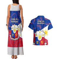 Philippines Football Couples Matching Tank Maxi Dress And Hawaiian Shirt 2023 World Cup Go Filipinas Feather Flag Version LT14 - Polynesian Pride