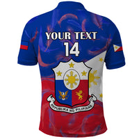 Custom Philippines Football Polo Shirt 2023 World Cup Go Filipinas Feather Flag Version LT14 - Polynesian Pride