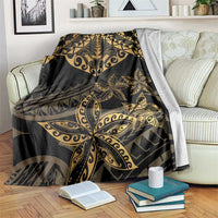 Black and Gold Polynesia Blanket Plumeria Tattoo With Polynesian Pattern LT14 Black - Polynesian Pride