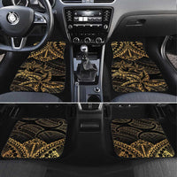 Black and Gold Polynesia Car Mats Plumeria Tattoo With Polynesian Pattern LT14 Set 4pcs Black - Polynesian Pride