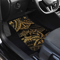 Black and Gold Polynesia Car Mats Plumeria Tattoo With Polynesian Pattern LT14 - Polynesian Pride