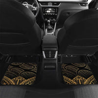 Black and Gold Polynesia Car Mats Plumeria Tattoo With Polynesian Pattern LT14 Set 2pcs - Back Black - Polynesian Pride