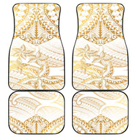 White and Gold Polynesia Car Mats Plumeria Tattoo With Polynesian Pattern LT14 - Polynesian Pride