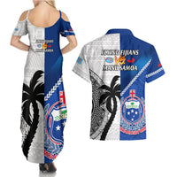 Fiji And Samoa Rugby Couples Matching Summer Maxi Dress and Hawaiian Shirt 2023 World Cup Samoan Mix Tapa Pattern LT14 - Polynesian Pride