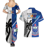 Fiji And Samoa Rugby Couples Matching Summer Maxi Dress and Hawaiian Shirt 2023 World Cup Samoan Mix Tapa Pattern LT14 - Polynesian Pride