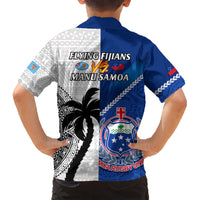 Fiji And Samoa Rugby Kid Hawaiian Shirt 2023 World Cup Samoan Mix Tapa Pattern LT14 - Polynesian Pride
