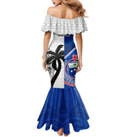 Fiji And Samoa Rugby Mermaid Dress 2023 World Cup Samoan Mix Tapa Pattern LT14 - Polynesian Pride