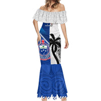 Fiji And Samoa Rugby Mermaid Dress 2023 World Cup Samoan Mix Tapa Pattern LT14 - Polynesian Pride