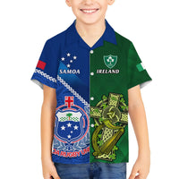 Samoa And Ireland Rugby Hawaiian Shirt 2023 World Cup Manu Samoa With Shamrocks LT14 - Polynesian Pride