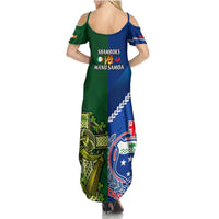 Samoa And Ireland Rugby Summer Maxi Dress 2023 World Cup Manu Samoa With Shamrocks LT14 - Polynesian Pride