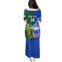 Custom Samoa And Ireland Rugby Puletasi 2023 World Cup Manu Samoa With Shamrocks LT14 - Polynesian Pride