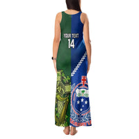 Custom Samoa And Ireland Rugby Tank Maxi Dress 2023 World Cup Manu Samoa With Shamrocks LT14 - Polynesian Pride