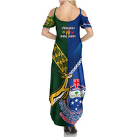 Samoa And South Africa Rugby Summer Maxi Dress 2023 World Cup Manu Samoa With Springboks LT14 - Polynesian Pride