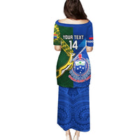 Custom Samoa And South Africa Rugby Puletasi 2023 World Cup Manu Samoa With Springboks LT14 - Polynesian Pride