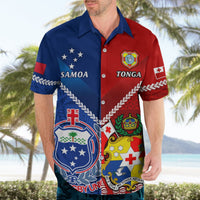Samoa And Tonga Rugby Hawaiian Shirt 2023 World Cup Manu Samoa With Ikale Tahi LT14 - Polynesian Pride