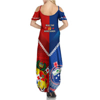 Samoa And Tonga Rugby Summer Maxi Dress 2023 World Cup Manu Samoa With Ikale Tahi LT14 - Polynesian Pride