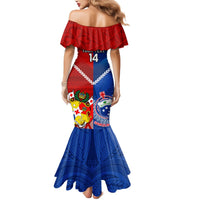 Custom Samoa And Tonga Rugby Mermaid Dress 2023 World Cup Manu Samoa With Ikale Tahi LT14 - Polynesian Pride