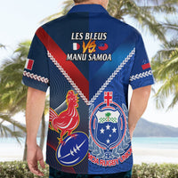 Samoa And France Rugby Hawaiian Shirt 2023 World Cup Manu Samoa With Les Bleus LT14 - Polynesian Pride