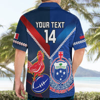 Custom Samoa And France Rugby Hawaiian Shirt 2023 World Cup Manu Samoa With Les Bleus LT14 - Polynesian Pride