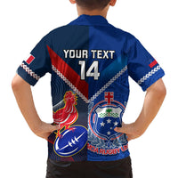 Custom Samoa And France Rugby Hawaiian Shirt 2023 World Cup Manu Samoa With Les Bleus LT14 - Polynesian Pride