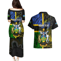 Personalised South Sea Islanders Couples Matching Puletasi Dress and Hawaiian Shirt Kanakas With Solomon Islands Coat Of Arms LT14 - Polynesian Pride