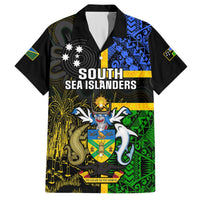 Personalised South Sea Islanders Hawaiian Shirt Kanakas With Solomon Islands Coat Of Arms LT14 Black - Polynesian Pride