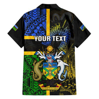 Personalised South Sea Islanders Hawaiian Shirt Kanakas With Solomon Islands Coat Of Arms LT14 - Polynesian Pride