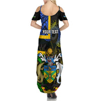 Personalised South Sea Islanders Summer Maxi Dress Kanakas With Solomon Islands Coat Of Arms LT14 - Polynesian Pride