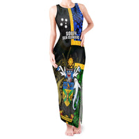 Personalised South Sea Islanders Tank Maxi Dress Kanakas With Solomon Islands Coat Of Arms LT14 Women Black - Polynesian Pride