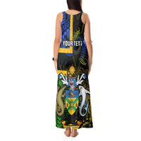 Personalised South Sea Islanders Tank Maxi Dress Kanakas With Solomon Islands Coat Of Arms LT14 - Polynesian Pride