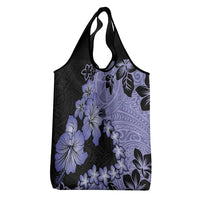 Purple Hawaii Grocery Bag Tapa Cloth Mix Tropical Flowers Pastel Vibes LT14 - Polynesian Pride